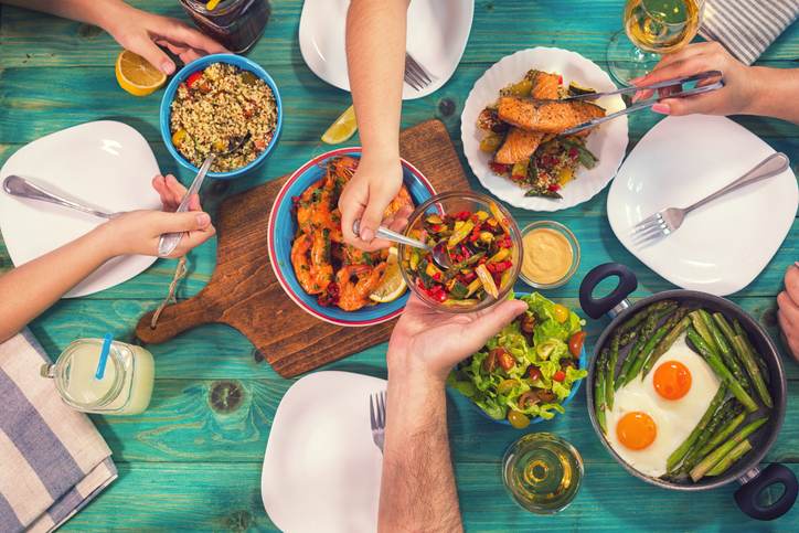 Young Family Having Lunch at Home